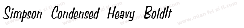 Simpson Condensed Heavy BoldItalic字体转换